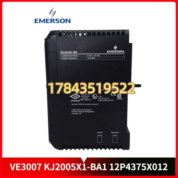 艾默生-1C31166G02Emerson KJ2005X1-BA1 12P4375X012 | DeltaV M-series Plus 控制器模块